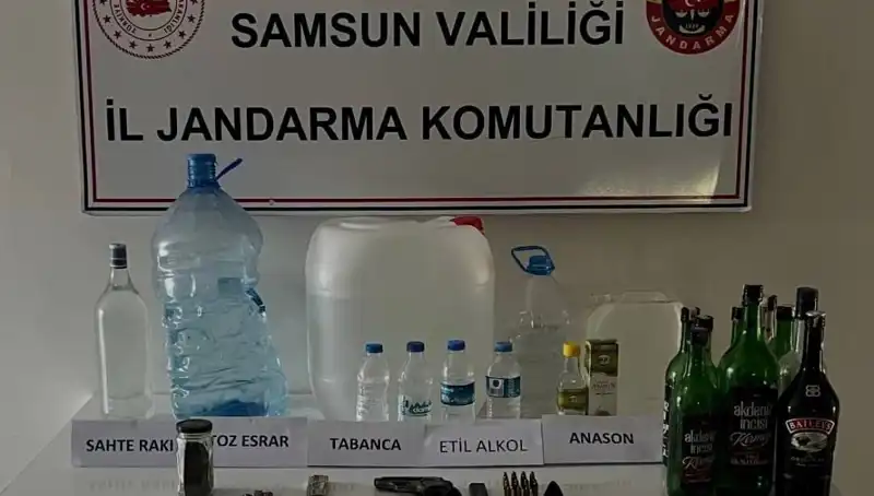 Samsun'da Dev Sahte İçki Operasyonu: Litrelerce Üretim Ele Geçirildi
